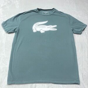 Lacoste T-Shirt Teal Tee 100% Cotton Short Sleeve  Tennis Golf - SHRUNK 22" P2P
